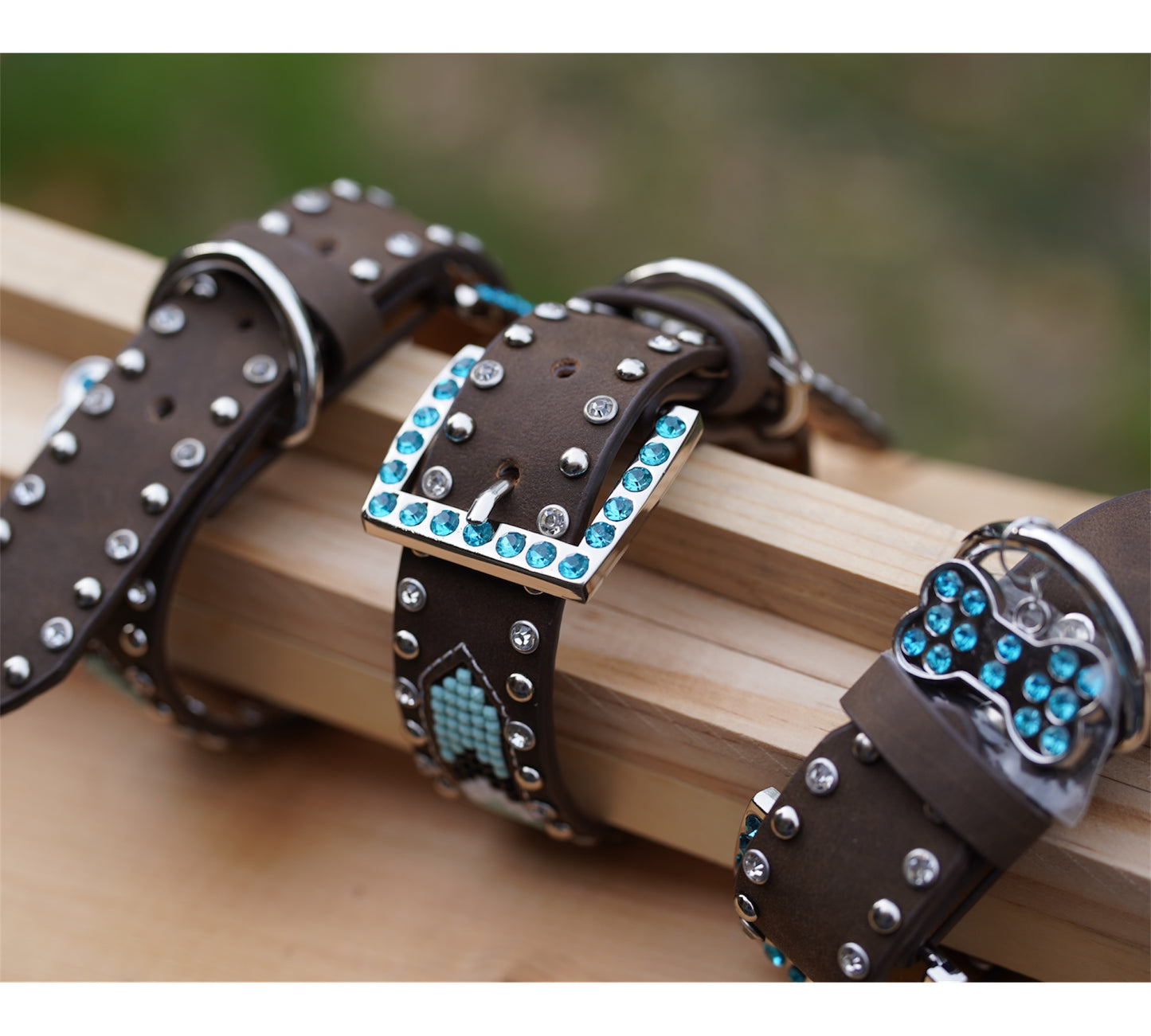 Trendy Dog Collars Beaded Leather Belts High Quality Craft Belts.